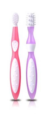 First Toothbrush Set - Purple and Pink